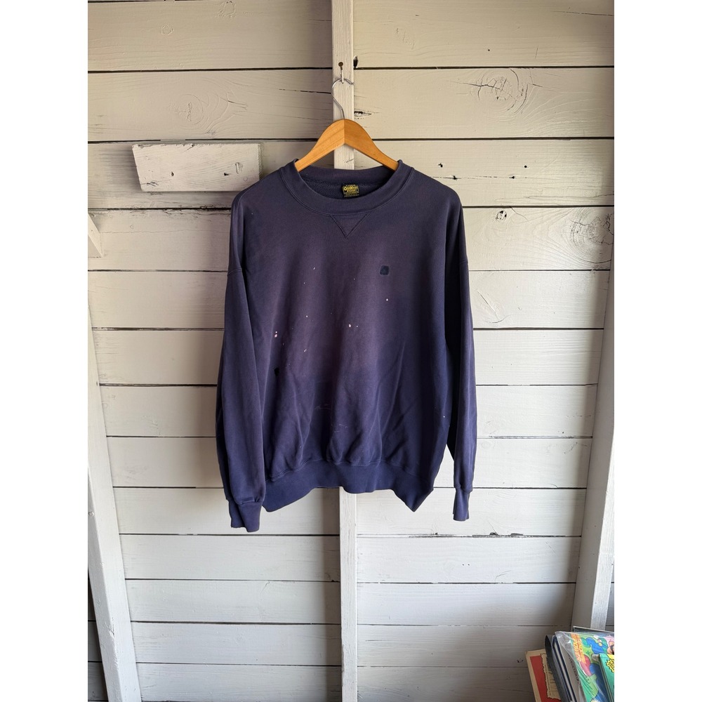 Vintage OshKosh Bgosh Sweatshirt XL Mens Navy Blue Made in USA Distressed Paint